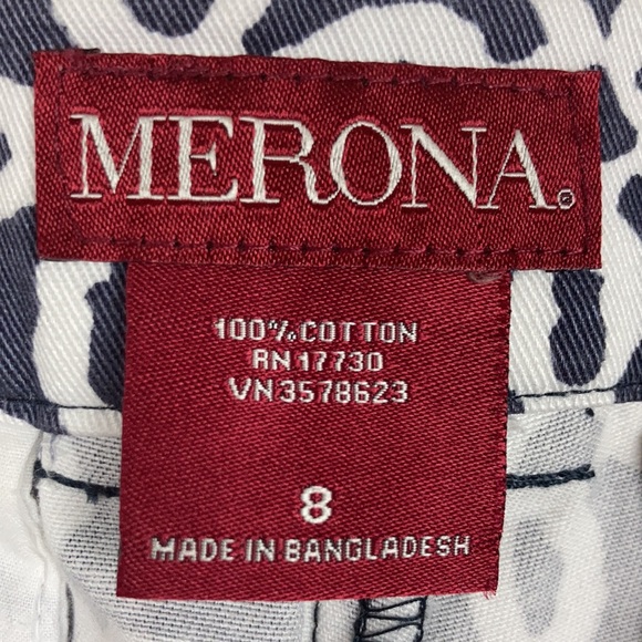 Gray and White patterned 5” shorts Merona size 8 - Picture 3 of 6